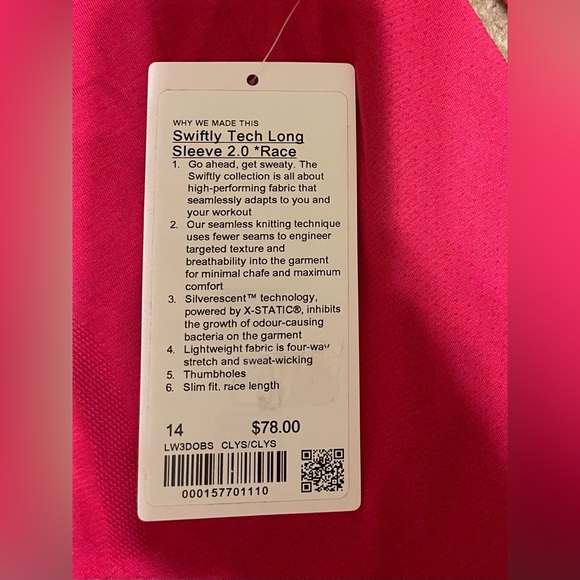NWT Lululemon Swiftly Tech Long-Sleeve Shirt, 14 - Picture 2 of 7